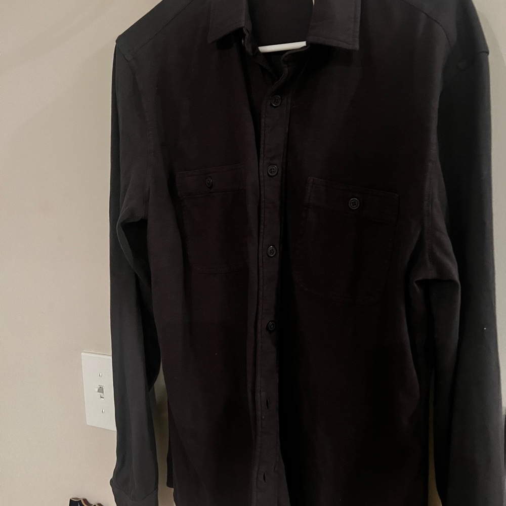 Faherty Charcoal Button-Up Shirt